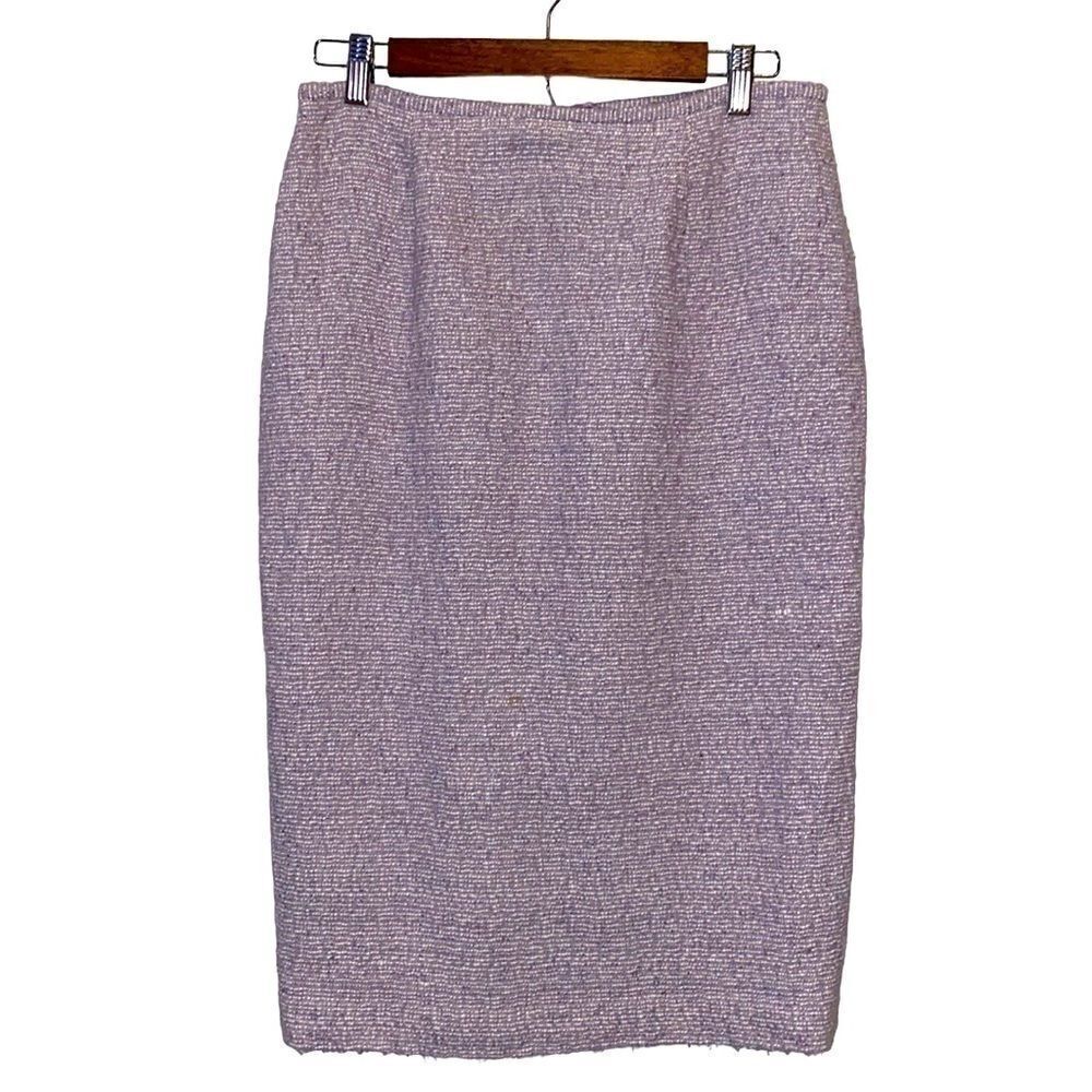Lafayette 148 Boucle Lavender Purple Minimalist Pencil Skirt‌‌ 8 Luxury‍‍‍‍‍‌‍‌‌